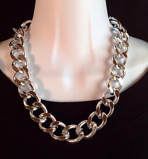 Chunky Chain Necklace
 Chunky chain necklace Extra large silver chunky chain