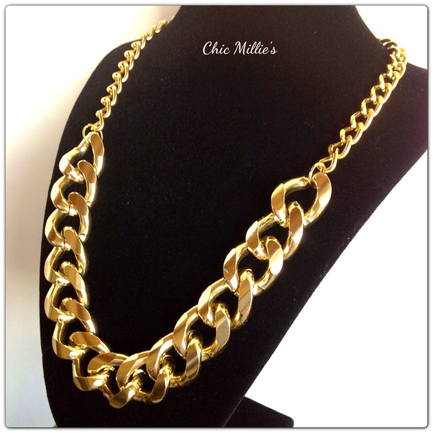 Chunky Chain Necklace
 Gold bold large chunky chain necklace Chain necklace Gold