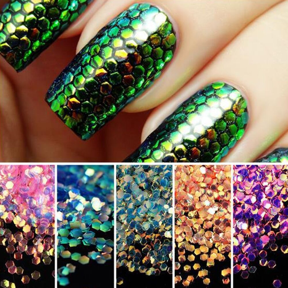 Chunky Glitter Nails
 Mermaid Scales Holographic Iridescent Chunky Glitter Mix