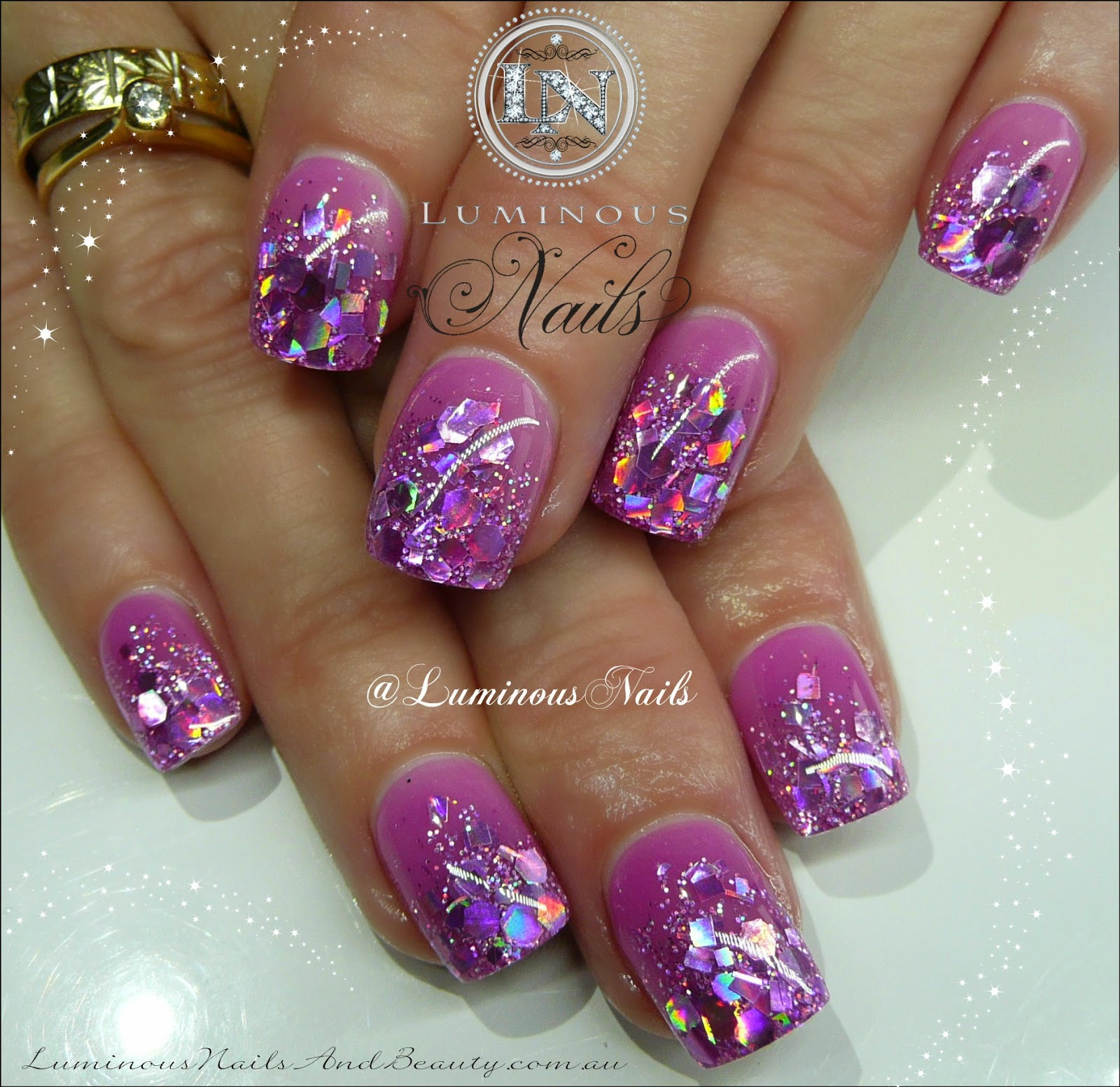 Chunky Glitter Nails
 Luminous Nails May 2015