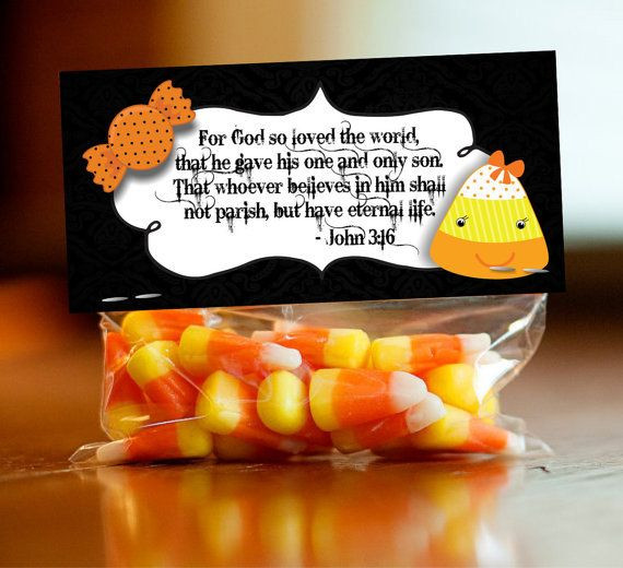 Church Halloween Party Ideas
 Halloween Treat Bag Topper Label Tag Christian by