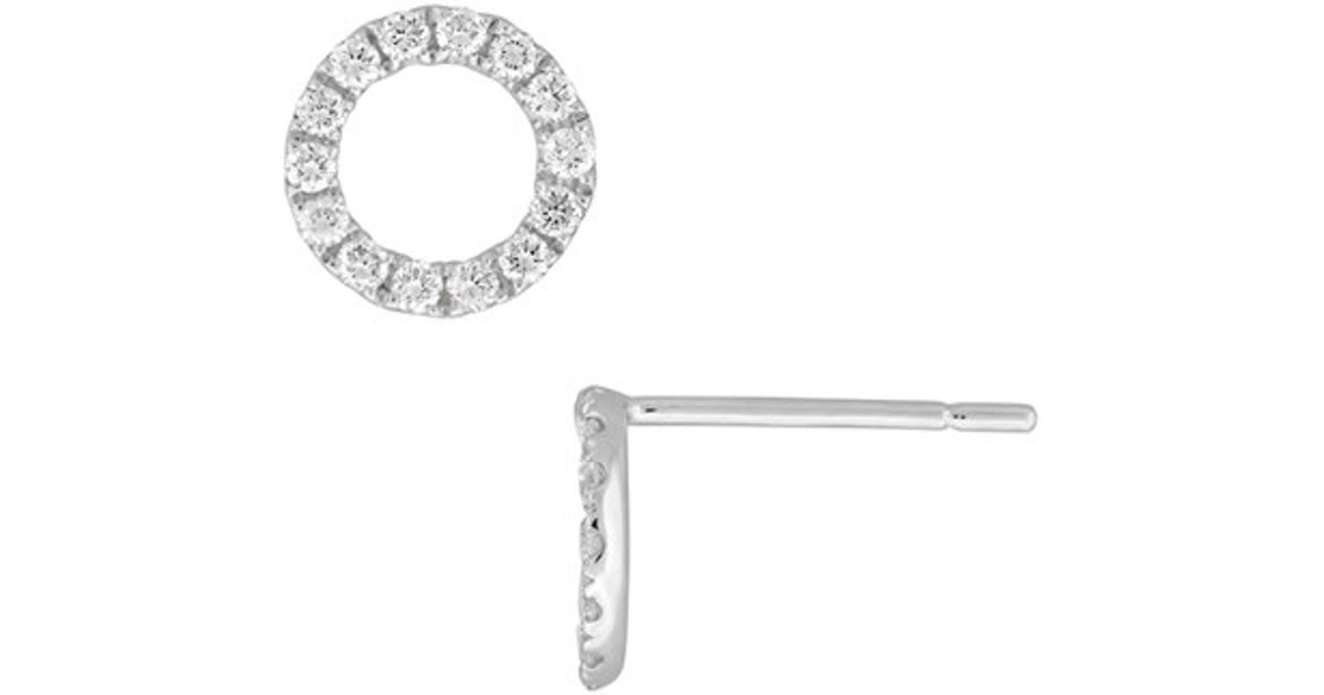 Circle Diamond Earrings
 Bony levy Open Circle Diamond Stud Earrings in White