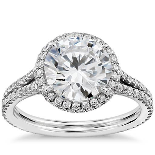 Circle Wedding Rings
 Blue Nile Studio Cambridge Halo Diamond Engagement Ring in