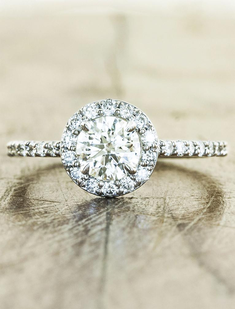 Circle Wedding Rings
 Charlotte Stunning Round Halo Engagement Ring