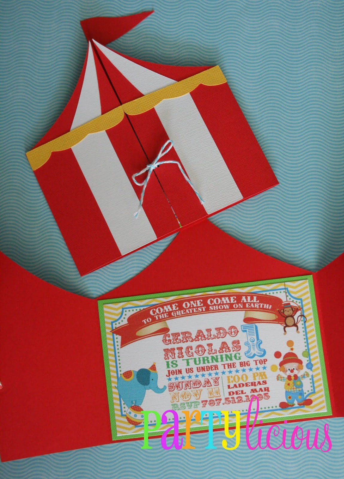Circus Birthday Party Invitations
 Partylicious Events PR Circus Spectacular Birthday