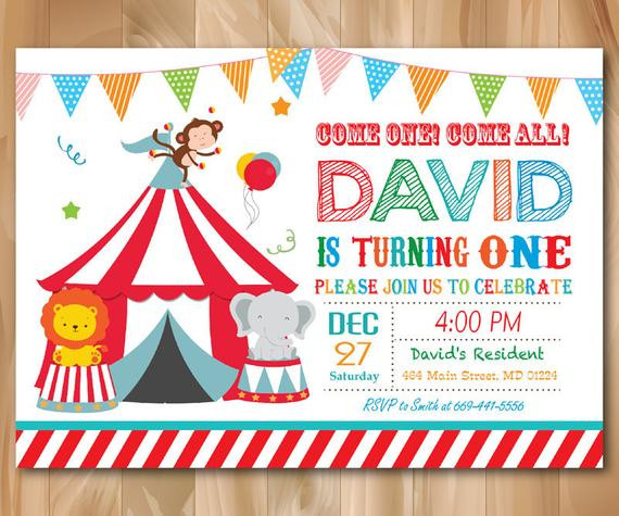Circus Birthday Party Invitations
 Circus Birthday Invitation Circus Birthday Party Invite