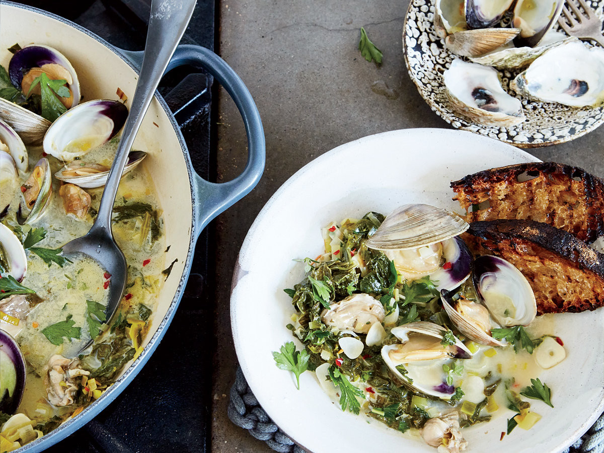 Clambake Side Dishes
 Clam and Oyster Pan Roast Recipe Vivian Howard
