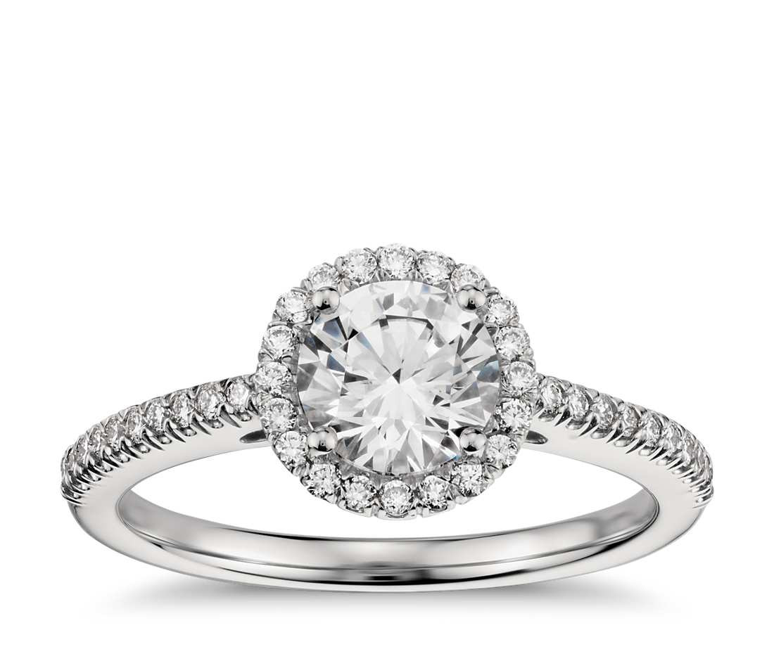 Classic Diamond Engagement Rings
 Classic Halo Diamond Engagement Ring in Platinum 1 4 ct