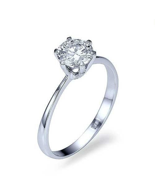 Classic Diamond Engagement Rings
 White Gold Classic Thin 6 Prong Engagement Ring Semi Mount
