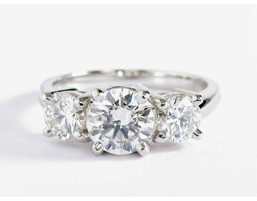 Classic Diamond Engagement Rings
 Classic Three Stone Diamond Engagement Ring in Platinum