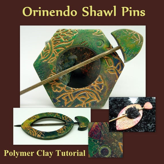 Clay Pins
 Orinendo Shawl Pin Polymer Clay Tutorial by Bead ber on Etsy