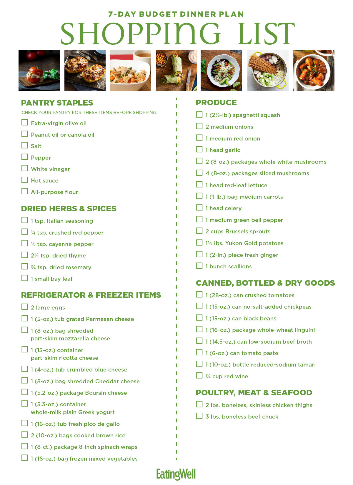 Clean Eating Meal Plan On A Budget
 7 Day Bud Meal Plan & Shopping List