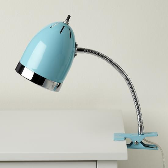 Clip On Bedroom Light
 Clip it Lamp Aqua this clip lamp would be so fun for