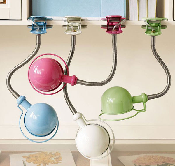 Clip On Bedroom Light
 Multi function Study and Task Lamps from Pottery Barn Teen