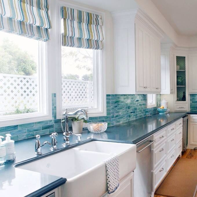 Coastal Kitchen Curtains
 Our Favorite Coastal Kitchens – The Distinctive Cottage