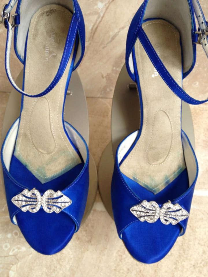 Cobalt Blue Wedding Shoes
 Angela Nuran Vintage Cobalt Blue Wedding Shoes