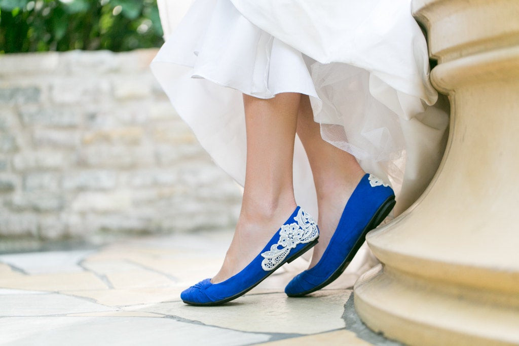 Cobalt Blue Wedding Shoes
 Wedding Shoes Cobalt Blue Bridal Ballet Flats by walkinonair