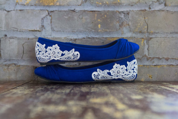 Cobalt Blue Wedding Shoes
 Wedding Flats Bridal Ballet Flats Blue Wedding Shoes