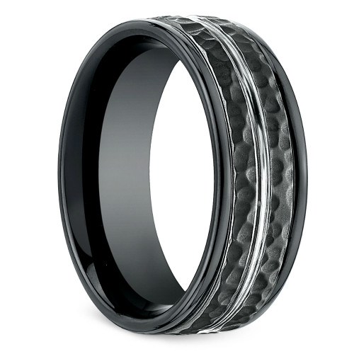 Cobalt Wedding Rings
 Hammered Men s Wedding Ring in Blackened Cobalt