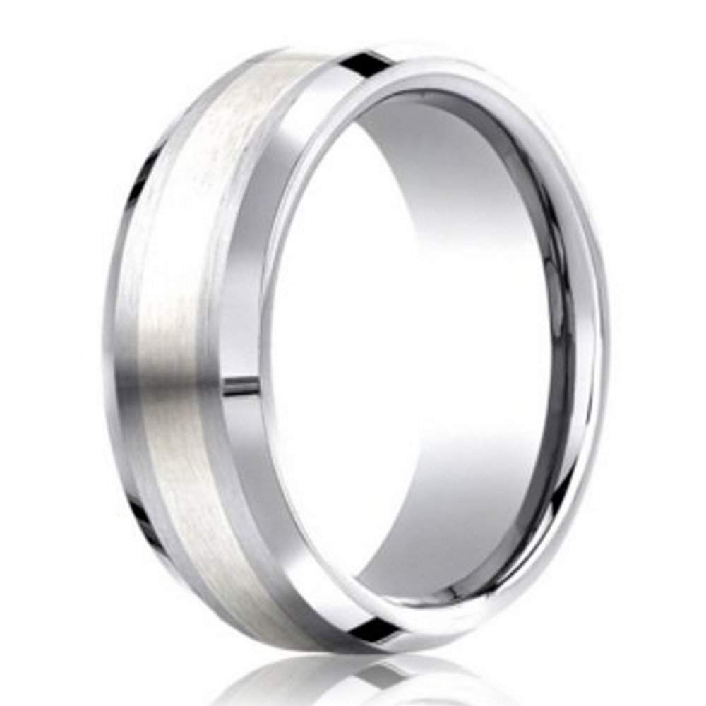 Cobalt Wedding Rings
 7mm Designer Cobalt Chrome Men s Wedding Ring With Silver