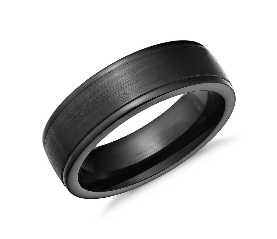 Cobalt Wedding Rings
 Satin Finish Wedding Ring in Blackened Cobalt 7mm