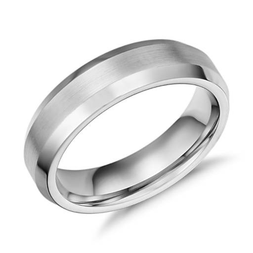 Cobalt Wedding Rings
 Beveled Edge Matte Wedding Ring in Cobalt 6mm