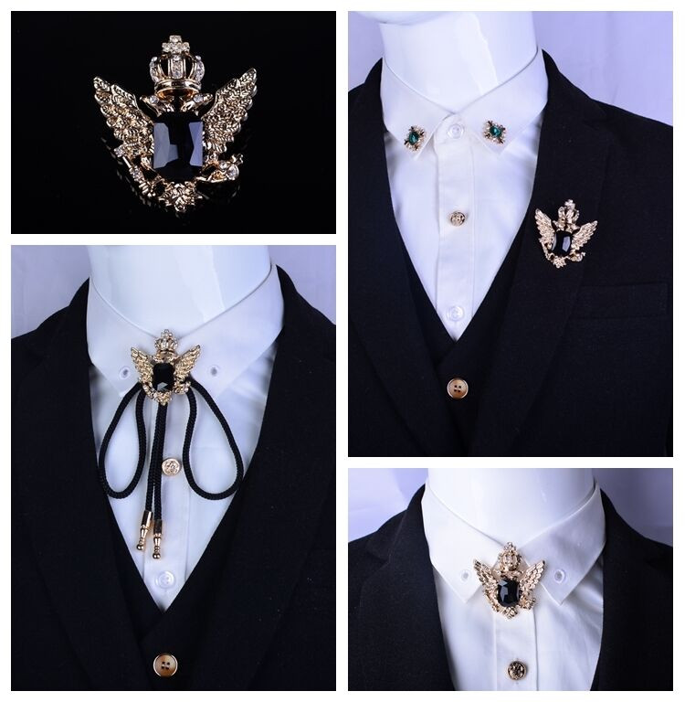 Collar Brooches
 New Men Eagle T Shirt Jewelry Tassels Collar Pin Collar
