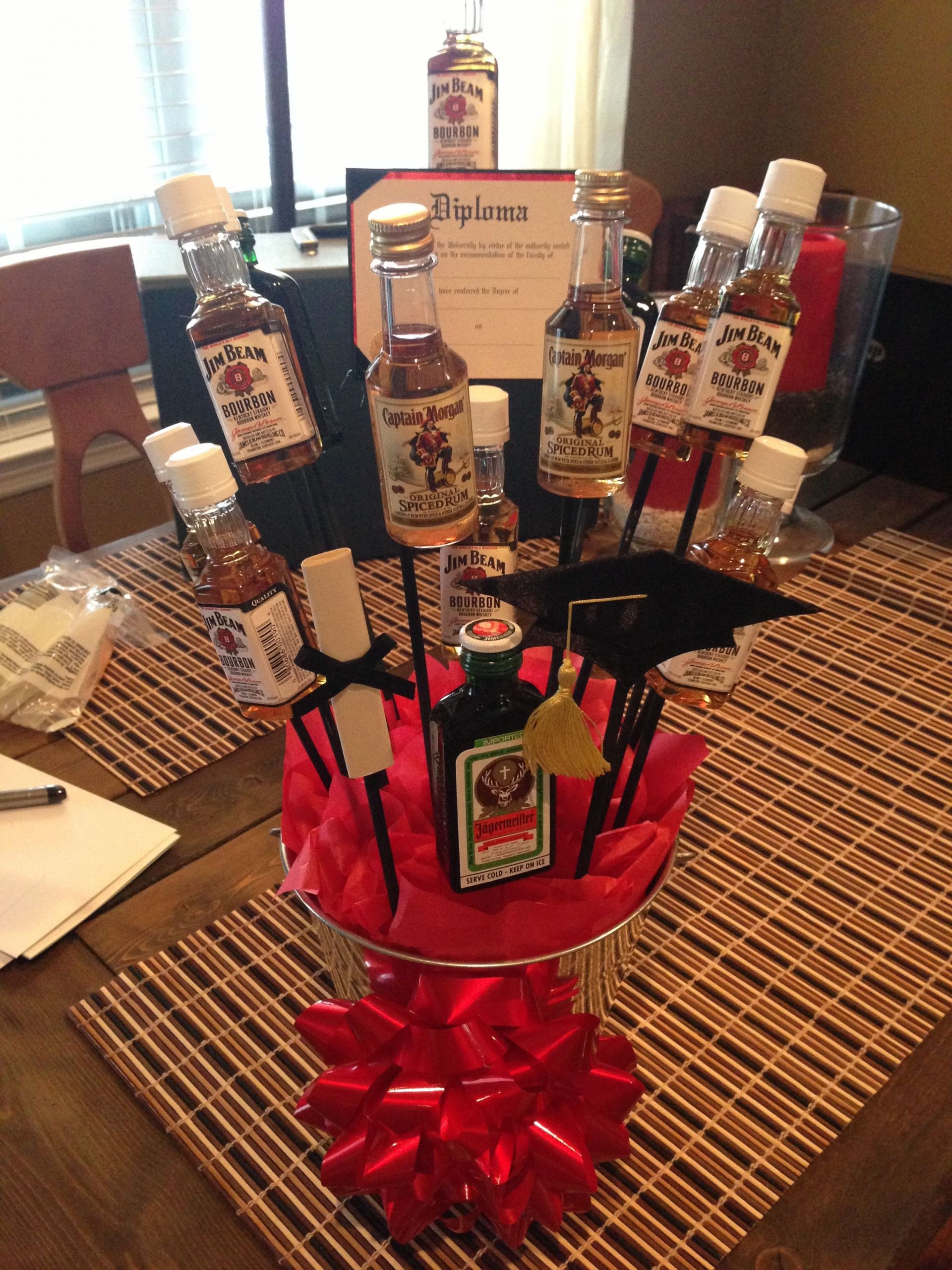 College Graduation Gift Ideas For Men
 Alcohol bouquet for a guy graduating college