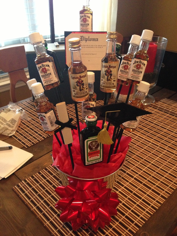 College Graduation Party Ideas For Guys
 Alcohol bouquet for a guy graduating college