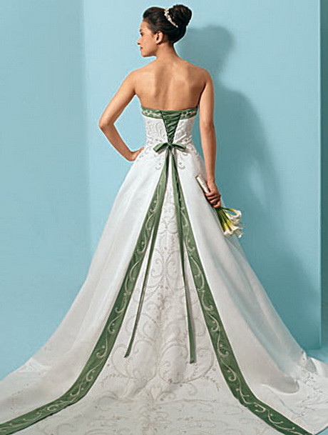 Color Accented Wedding Dresses
 Wedding gowns with color accents