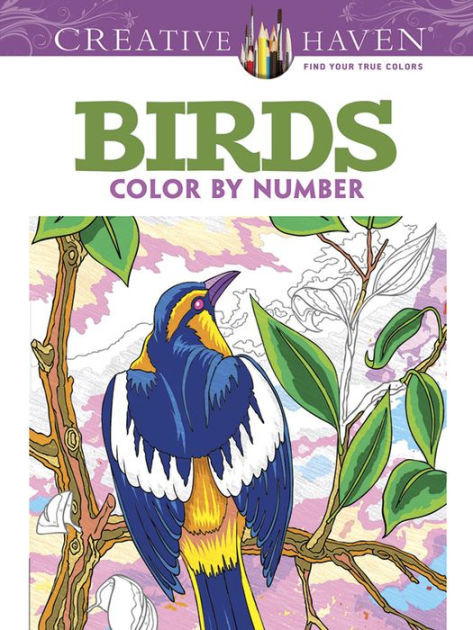 Color By Number Adult Coloring Books
 Creative Haven Birds Color by Number Coloring Book by