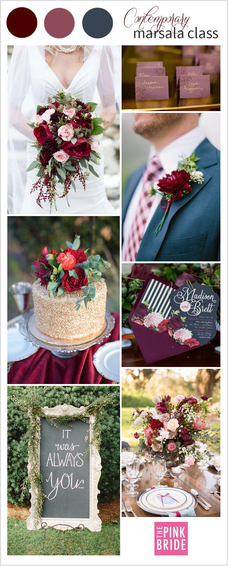 Color Palette For Wedding
 Wedding Color Board Contemporary Marsala Class The Pink