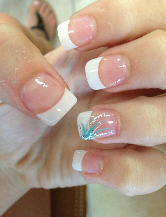 Colored French Tip Nail Designs
 Prom nails french manicure with colored accent