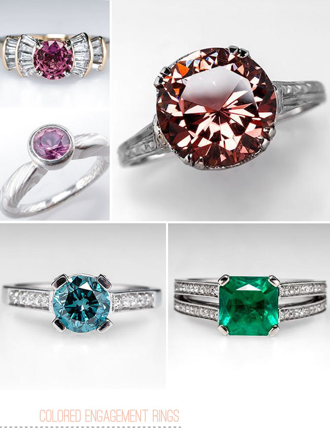 Colored Stone Wedding Rings
 Colored Gemstone Engagement Rings From Eragem