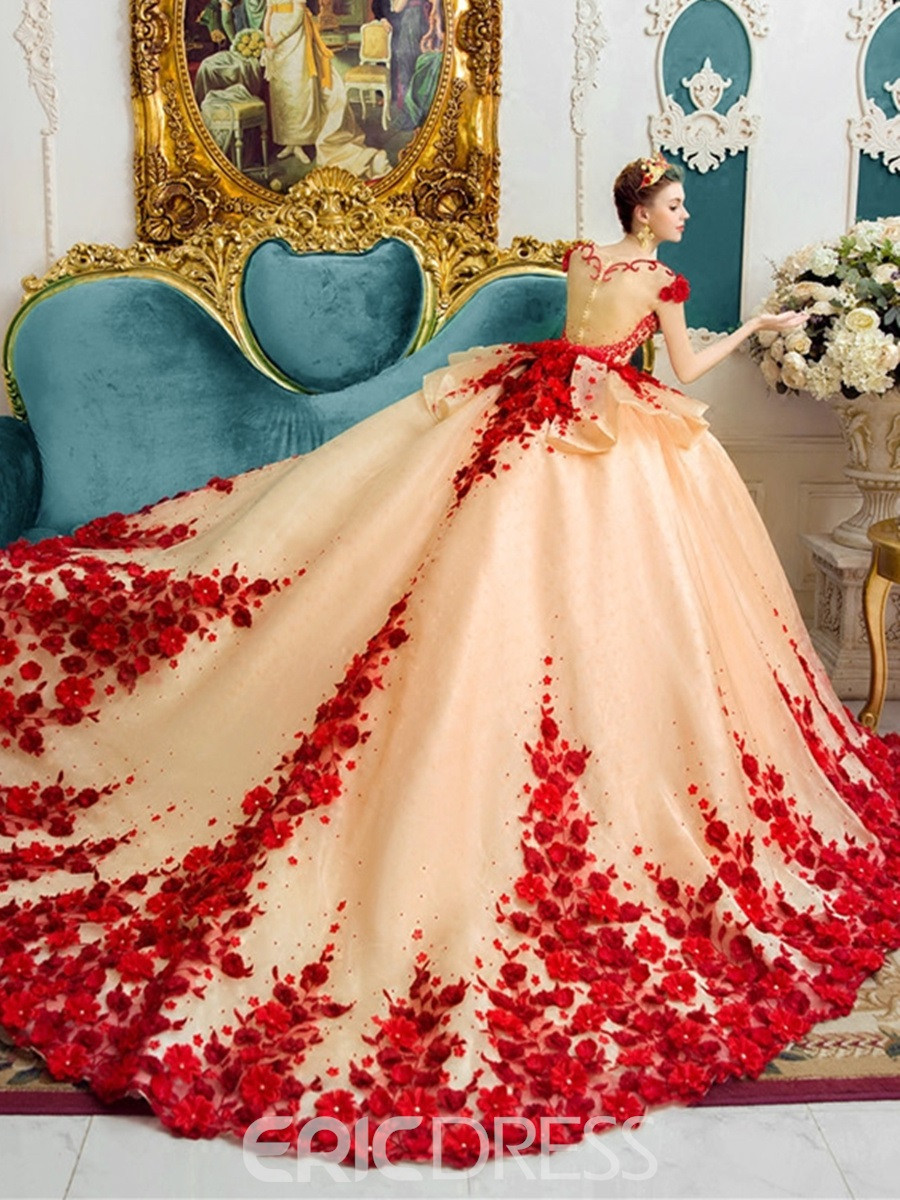 Colorful Wedding Gowns
 Ericdress Amazing Scoop Ball Gown Color Wedding Dress