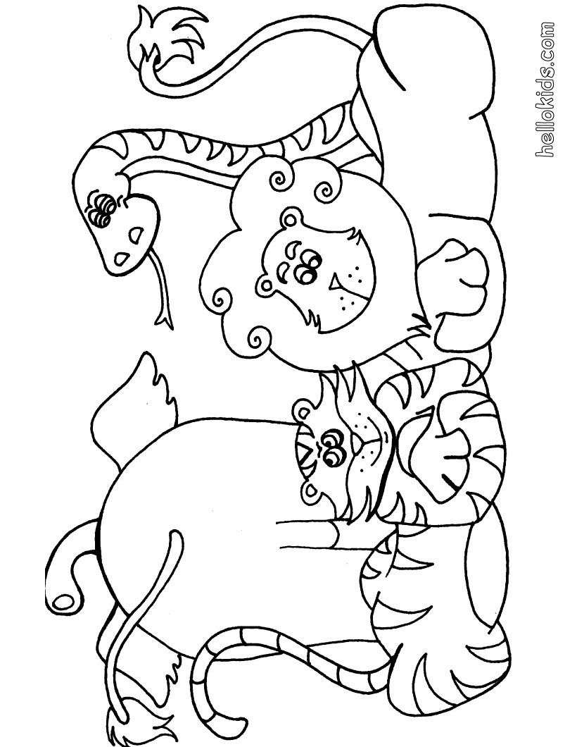 Coloring Animals For Kids
 Wild animal coloring pages Hellokids