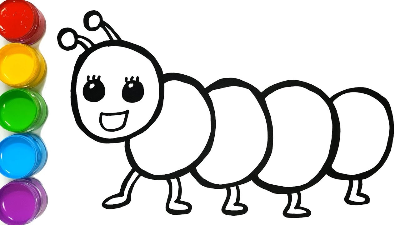 Coloring Art For Kids
 Caterpillar coloring and drawing Learn Colors for kids