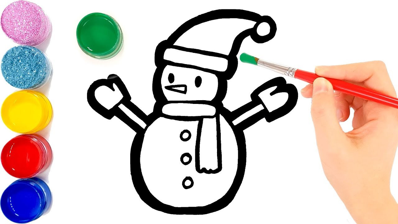 Coloring Art For Kids
 Snowman coloring and drawing for Kids Toddlers