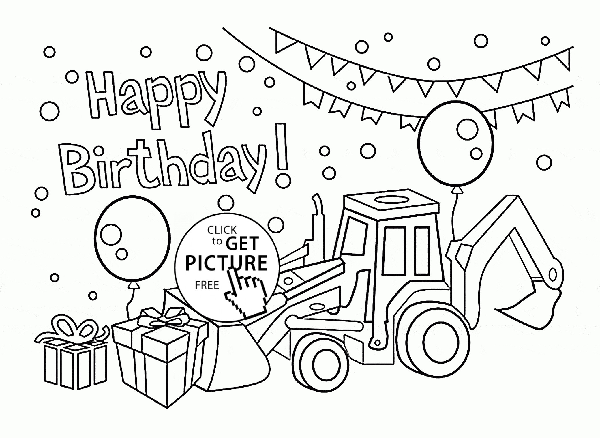 Coloring Birthday Cards
 Happy Birthday Card for Boys coloring page for kids