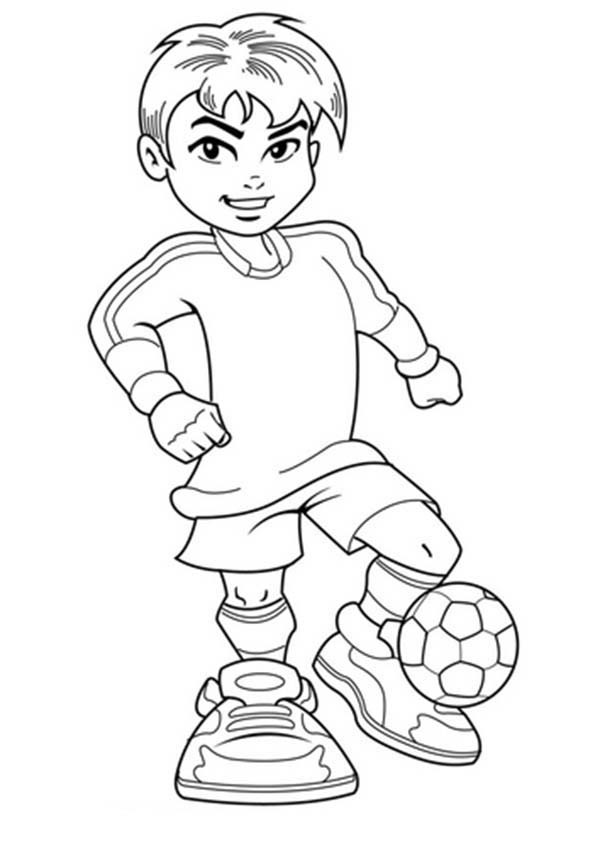 Coloring Book For Boys
 A Cute Boy on plete Soccer Jersey Coloring Page