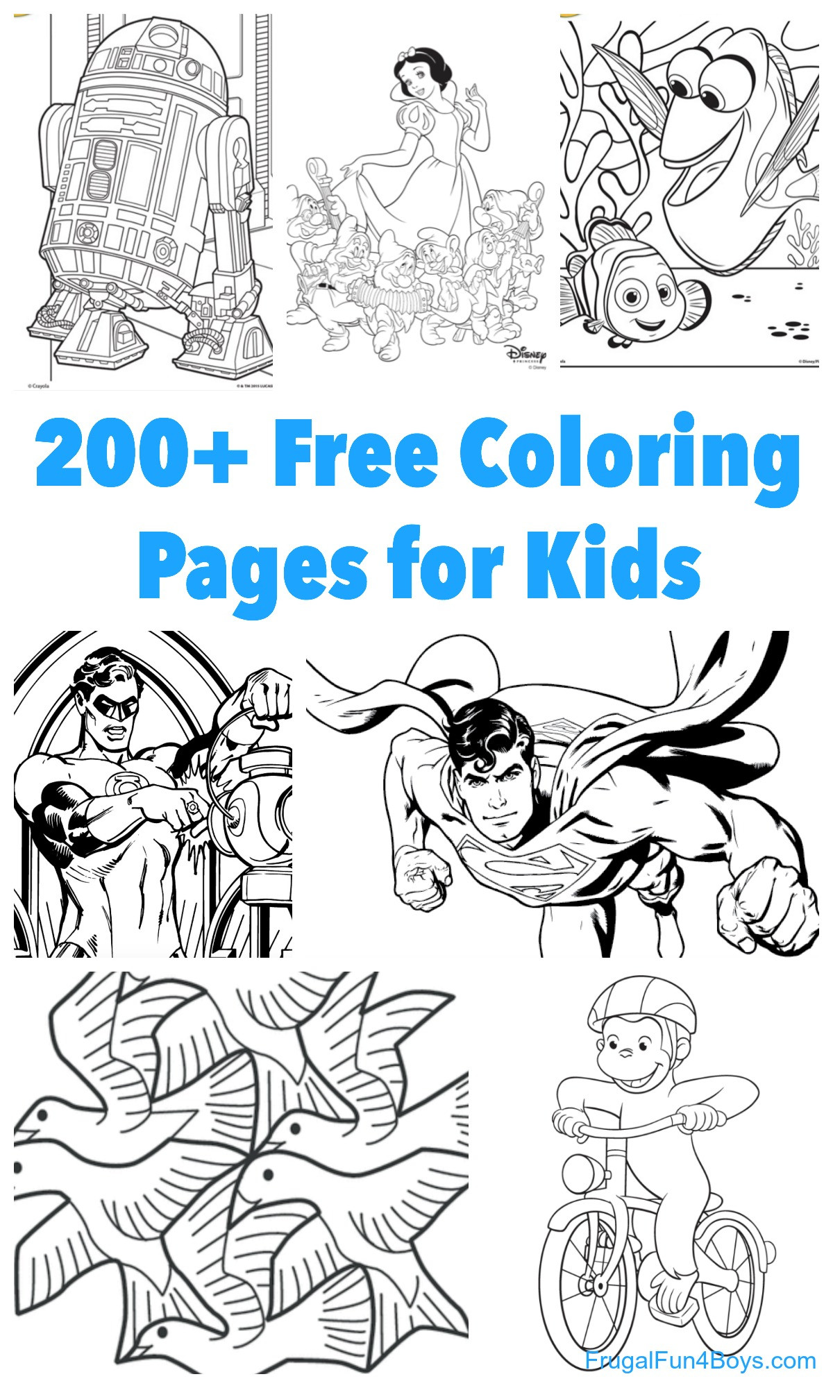 Coloring Book For Boys
 200 Printable Coloring Pages for Kids Frugal Fun For