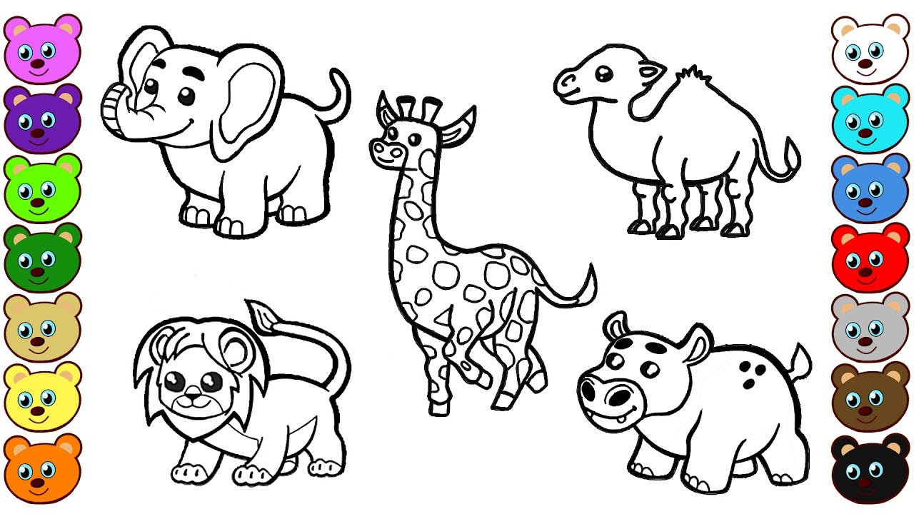 Coloring Book For Kids Animals
 African Animals Coloring Pages for Children
