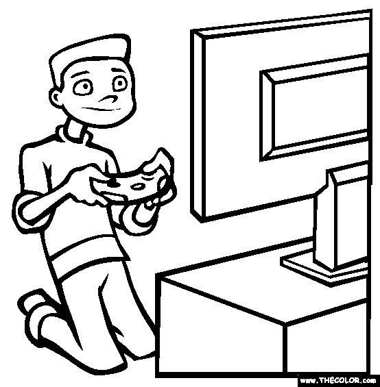 Coloring Book Games For Boys
 boy playing video game coloring pages for kids Coloring