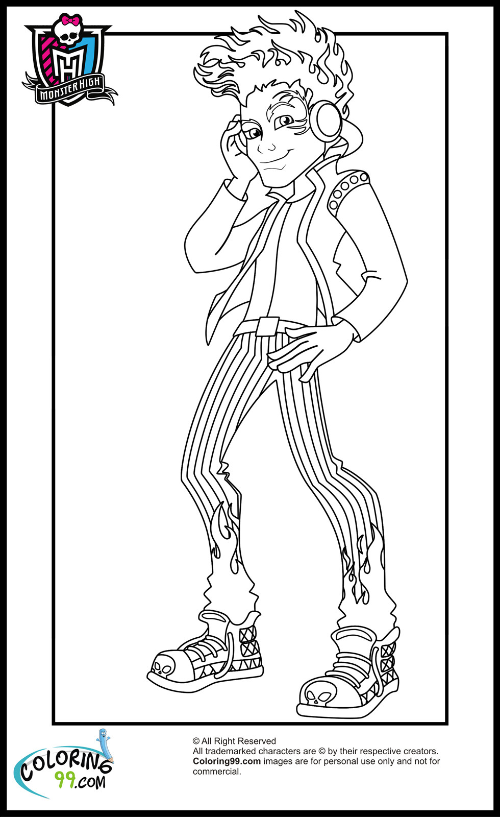 Coloring Book Pages For Boys
 Monster High Boys Coloring Pages