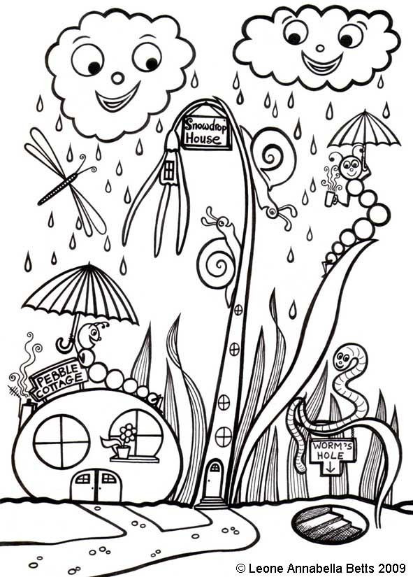 Coloring Book Toddler
 Free Printable Kids Colouring Snowdrop House and Pebble