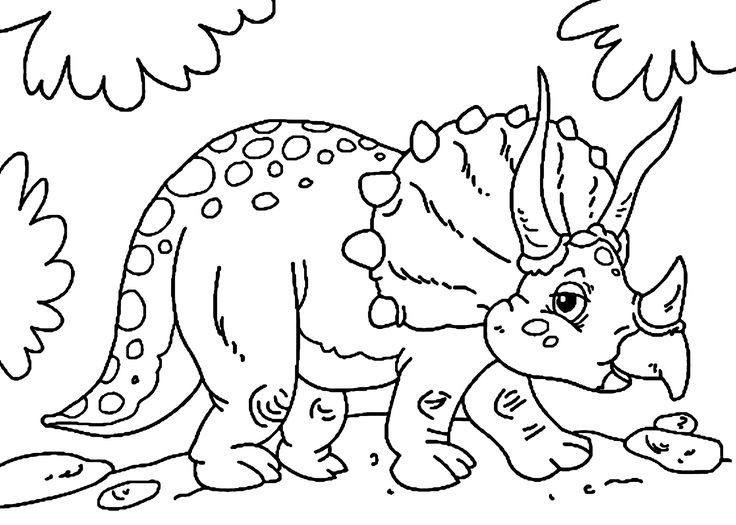 Coloring Books For Little Kids
 Cute little triceratops dinosaur coloring pages for kids
