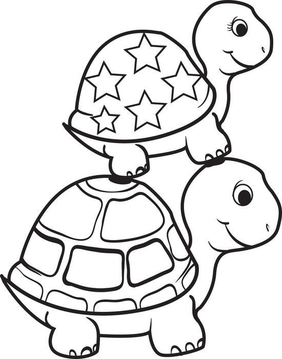 Coloring For Kids
 Turtle Top of a Turtle Coloring Page Crafts