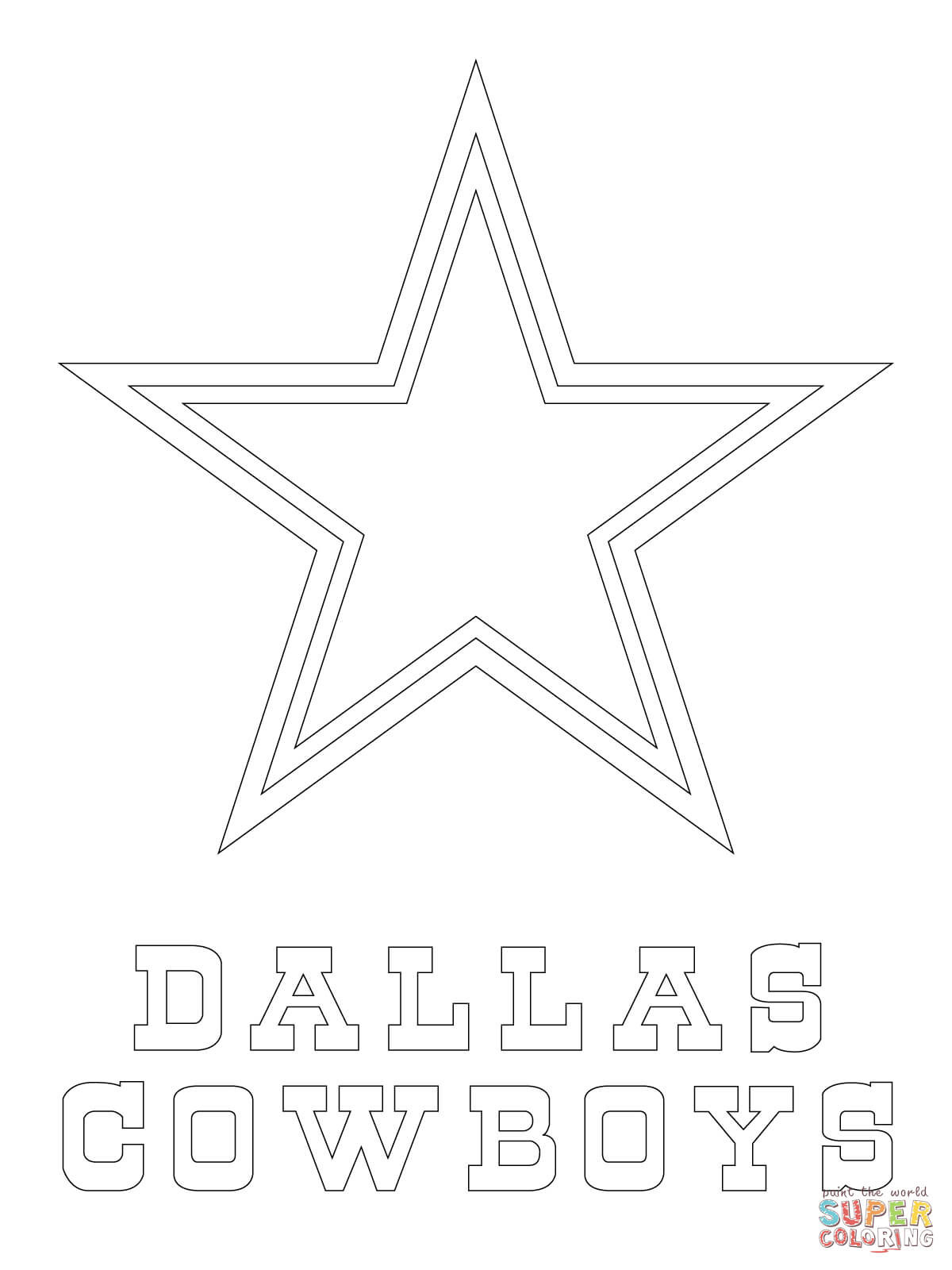 Coloring Pages Dallas Cowboys
 Dallas Cowboys Logo coloring page