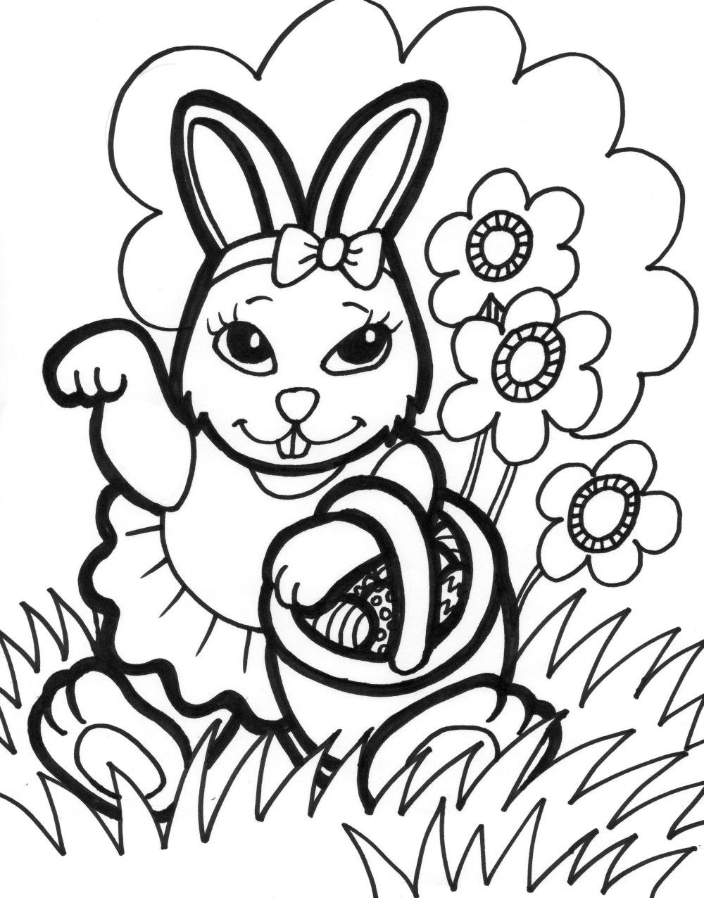 Coloring Pages Easter Printable
 Free Printable Easter Bunny Coloring Pages For Kids