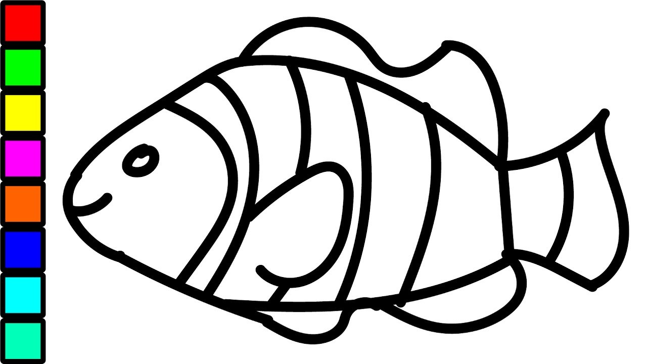 Coloring Pages Fish For Kids
 Clown Fish Colouring Videos for Kids Coloring Pages for